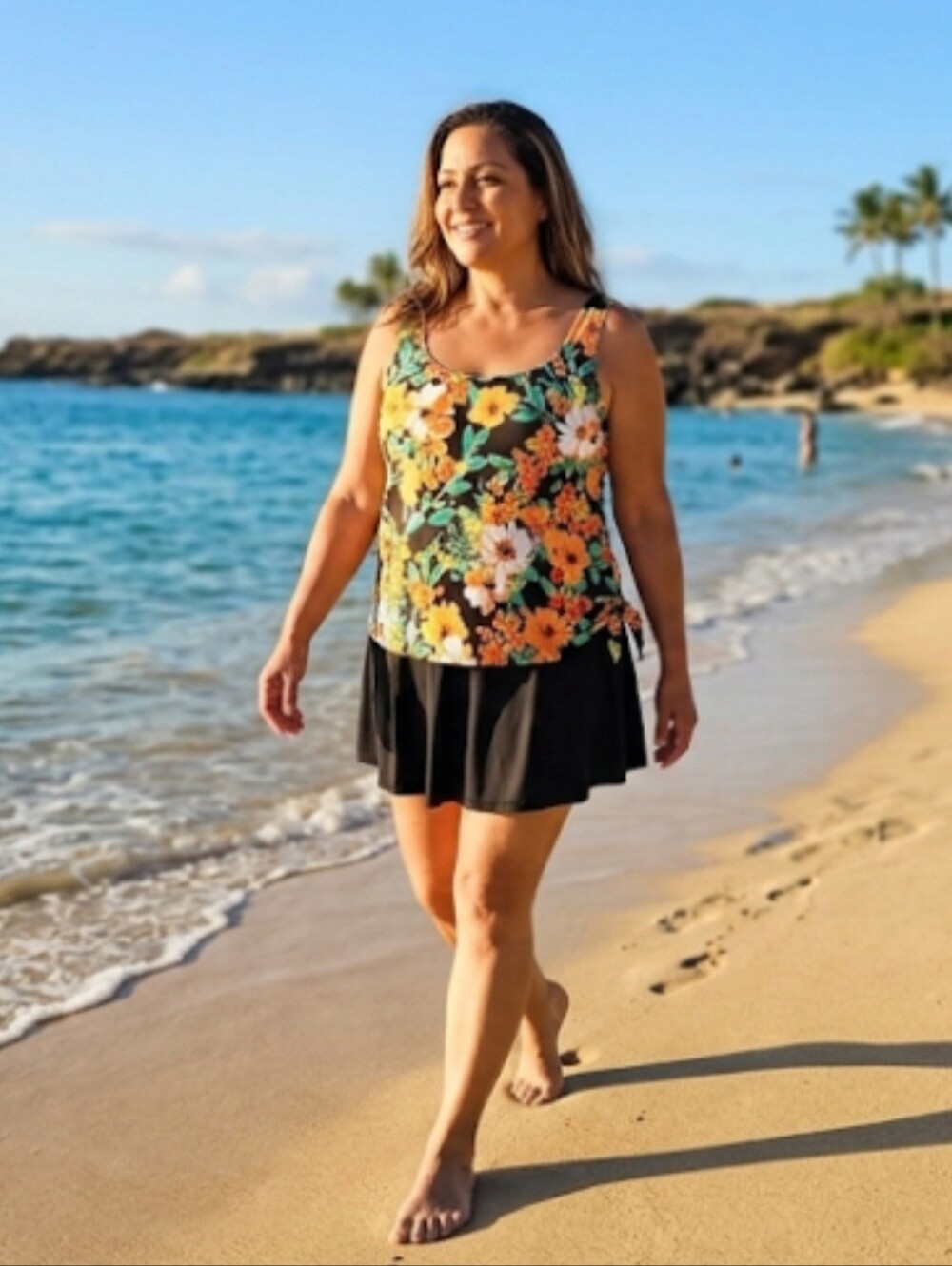 NWOT Azul Floral One Piece Swim Dress - Size 18W